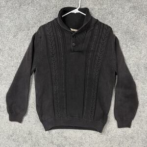 Paradise Collection‎ Sweater M Shawl Collar Grandpacore Preppy Dark Academia